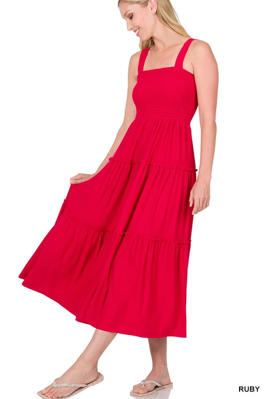 Tiered Midi Dress- Various Colors