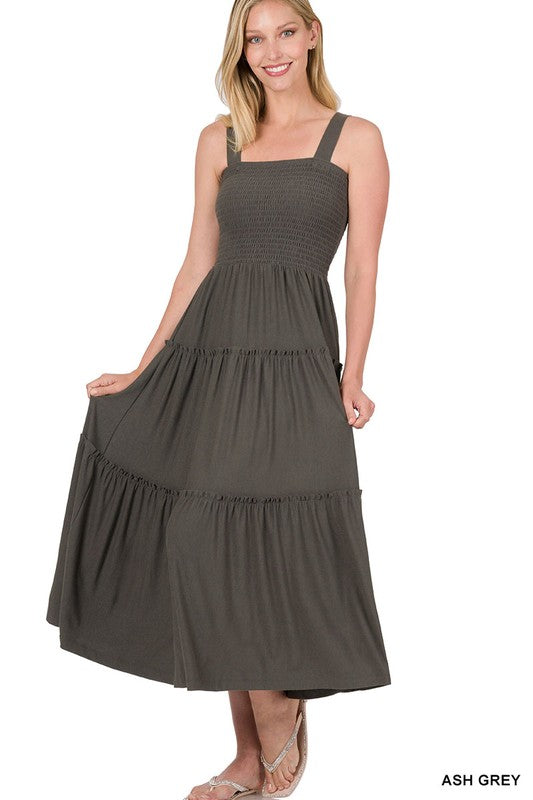 Tiered Midi Dress- Various Colors