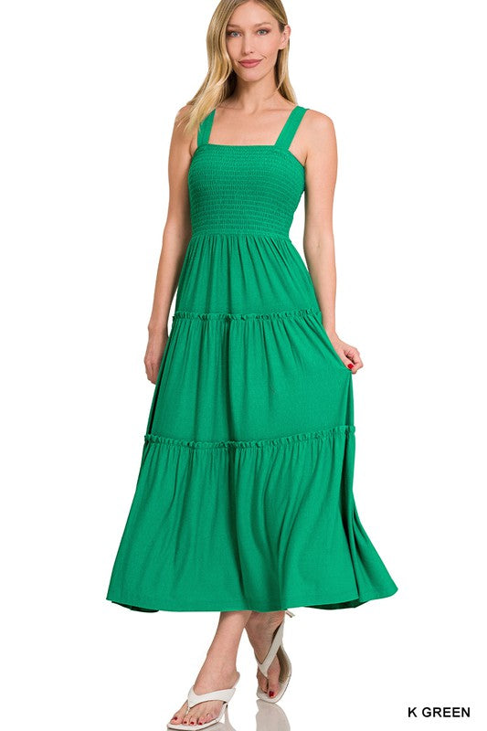 Tiered Midi Dress- Various Colors