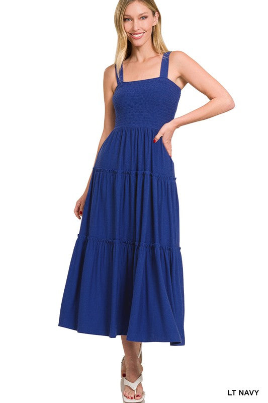 Tiered Midi Dress- Various Colors