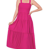 Tiered Midi Dress- Various Colors