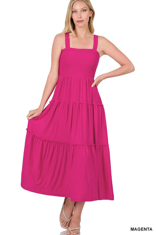 Tiered Midi Dress- Various Colors