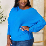 Round Neck Batwing Sleeve Blouse, Zenana
