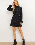 Heart Printed Flounce Mini Dress