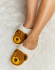 Melody Teddy Bear Print Plush Slide Slippers