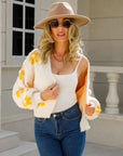 Floral Open Front Fuzzy Cardigan