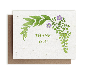 The Bower Studio - Botanical Thank You Plantable Herb  Seed Card