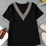 Contrast V-Neck Blouse (online only)