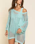 Oversized Fit See-through Pullover Sweater-Pol