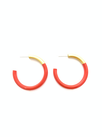 Accessory Jane - Med LIZ Hoops In Tomato Red