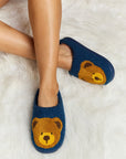 Melody Teddy Bear Print Plush Slide Slippers