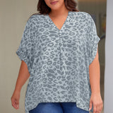 Floral Half Sleeve Top, Various Colors (Plus size only)