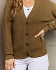 Zenana Button Down Cardigan in Olive