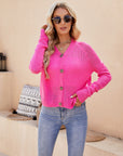 Raglan Sleeve Button Front Cardigan