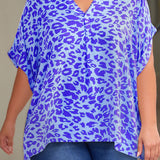 Floral Half Sleeve Top, Various Colors (Plus size only)