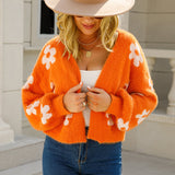 Floral Open Front Fuzzy Cardigan