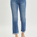 RISEN Button Fly Cropped Bootcut Jeans (plus only)
