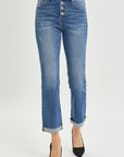 RISEN Button Fly Cropped Bootcut Jeans (plus only)