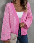 Heathered Lantern Sleeve Cardigan