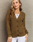 Zenana Button Down Cardigan in Olive