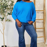 Round Neck Batwing Sleeve Blouse, Zenana