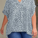 Floral Half Sleeve Top, Various Colors (Plus size only)
