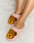 Melody Teddy Bear Print Plush Slide Slippers