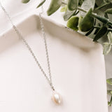 Sweet As Sugarcane - Pearl pendant necklace, Gold Chain