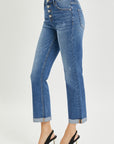 RISEN Button Fly Cropped Bootcut Jeans (plus only)