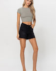 High Rise Criss Cross Stretch Shorts by Vervet