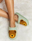 Melody Teddy Bear Print Plush Slide Slippers