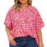 Floral Half Sleeve Top, Various Colors (Plus size only)