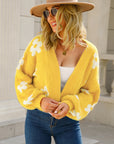 Floral Open Front Fuzzy Cardigan