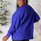 Waffle-Knit Open Front Cardigan, Zenana