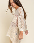 Oversized Fit See-through Pullover Sweater-Pol