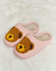 Melody Teddy Bear Print Plush Slide Slippers