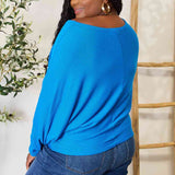 Round Neck Batwing Sleeve Blouse, Zenana