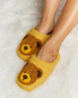 Melody Teddy Bear Print Plush Slide Slippers