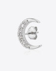 Zircon Moon 925 Sterling Silver Stud Earrings