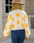 Floral Open Front Fuzzy Cardigan