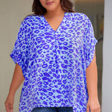 Floral Half Sleeve Top, Various Colors (Plus size only)