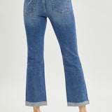 RISEN Button Fly Cropped Bootcut Jeans (plus only)