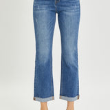 RISEN Button Fly Cropped Bootcut Jeans (plus only)