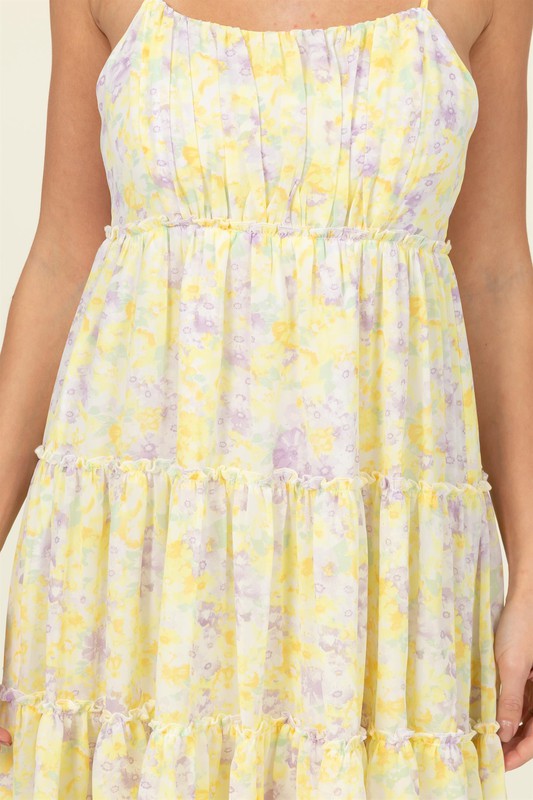 FLIRTY FLORAL TIE-STRAP MIDI DRESS, Various Colors- Hyfve