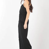 VERY J Pintuck Detail Woven Sleeveless Jumpsuit (online only)