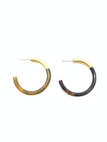 Accessory Jane - Med Liz Hoops in Dark Natural