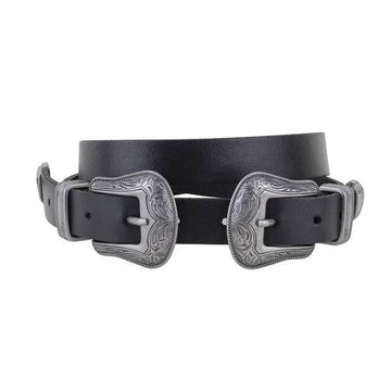 Most Wanted USA - Western Double Buckle Leather Belt