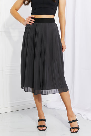 Pleated Chiffon Midi Skirt (online only)