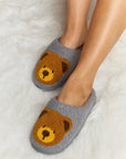 Melody Teddy Bear Print Plush Slide Slippers