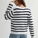 Striped Button Front Cardigan